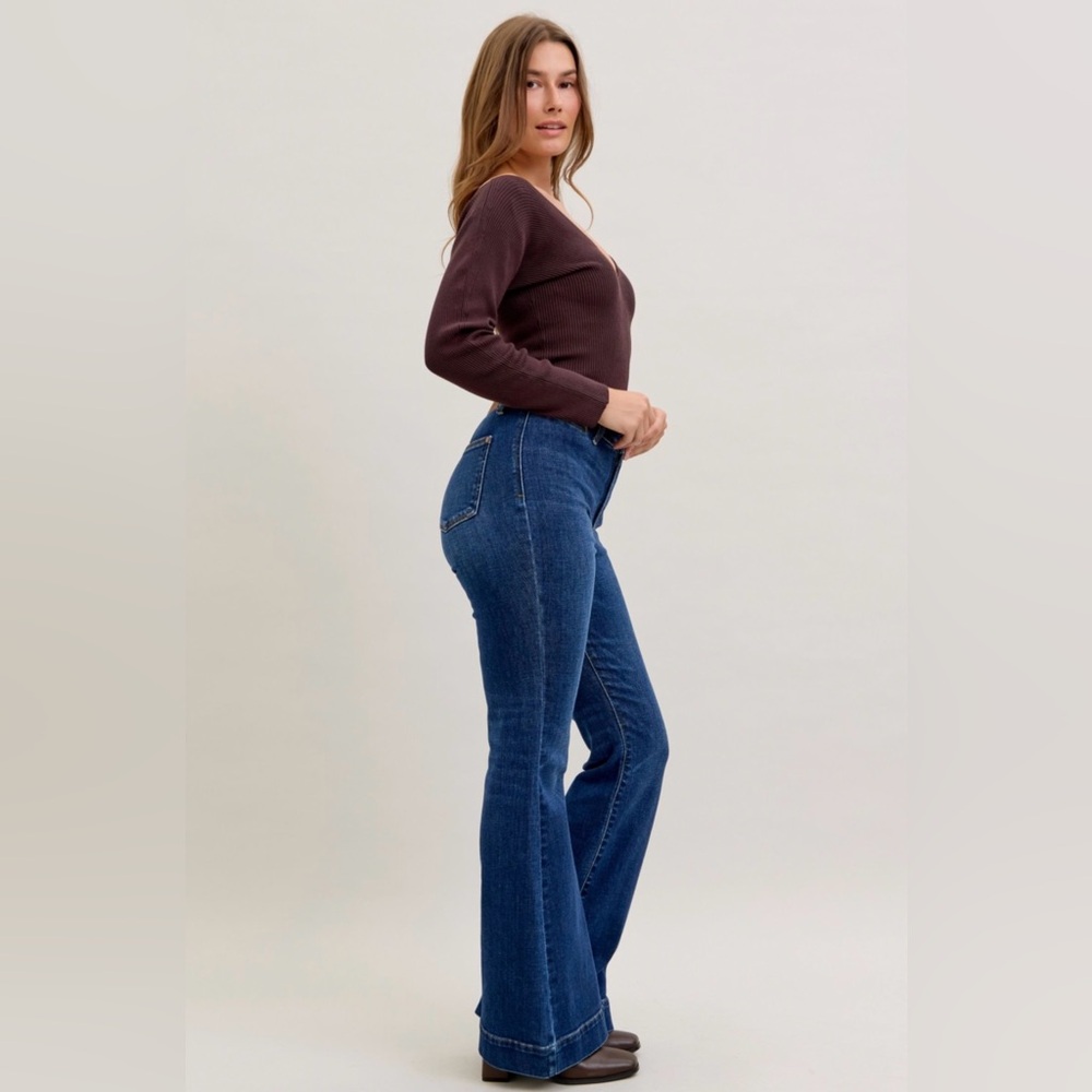 JUDY BLUE All Day High Rise Flare - Picture 3 of 7